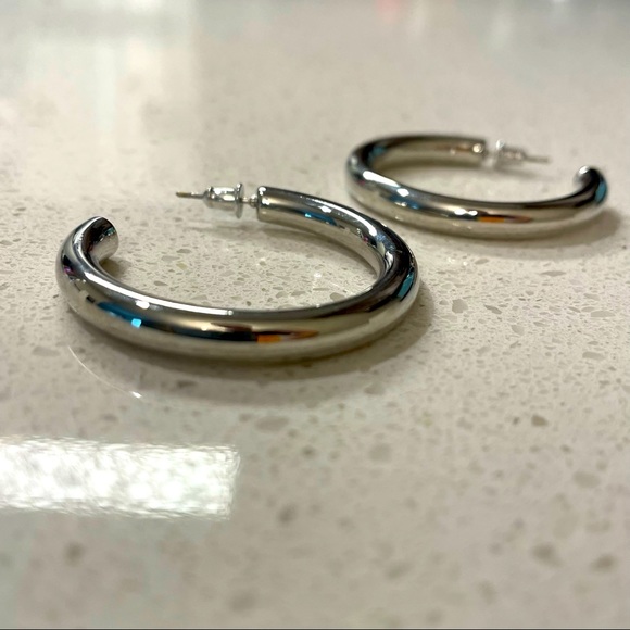 Francesca’s Silver Hoop Earrings - Picture 2 of 4